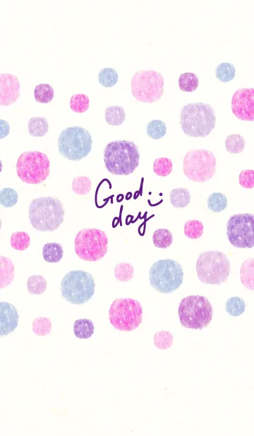 [LINE着せ替え] 水彩水玉パープルピンク6の画像1