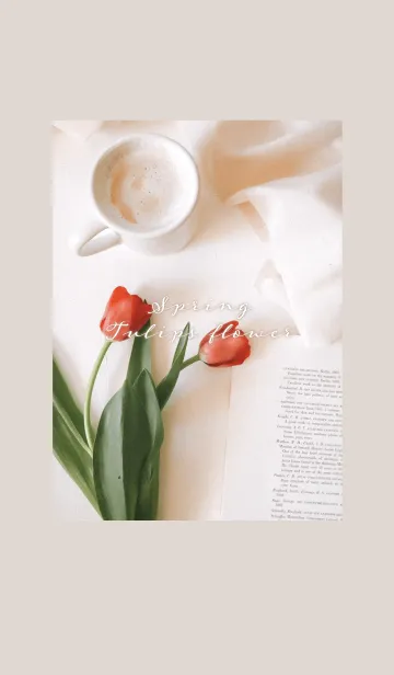 [LINE着せ替え] spring_Coffee time_Tulips flowerの画像1