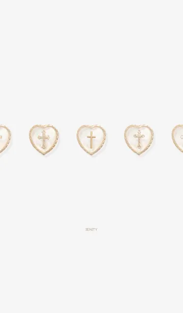 [LINE着せ替え] Cross with heart - Simple Whiteの画像1