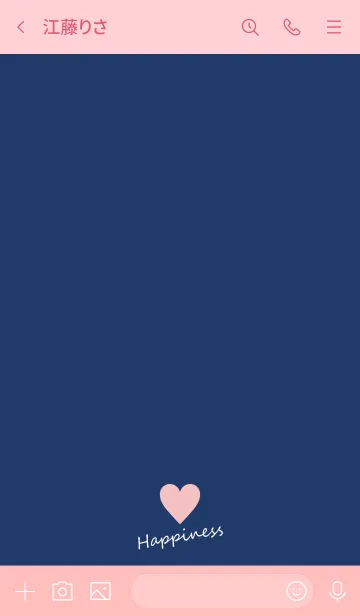 [LINE着せ替え] Small Heart *Navy+Pink 16*の画像3