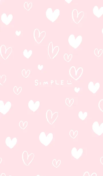 [LINE着せ替え] シンプルたくさんハートピンク2の画像1