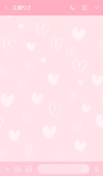 [LINE着せ替え] シンプルたくさんハートピンク2の画像3