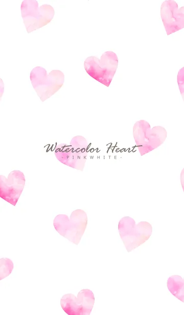 [LINE着せ替え] Watercolor Heart -PINKWHITE- 9の画像1