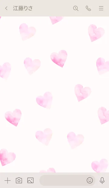 [LINE着せ替え] Watercolor Heart -PINKBEIGE- 9の画像3