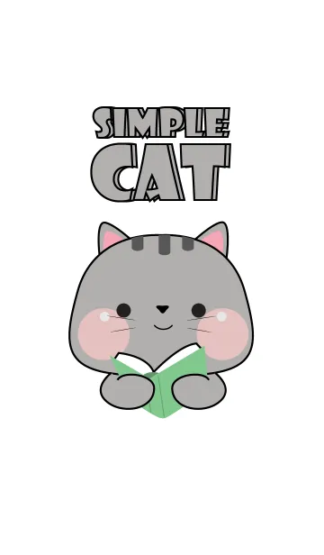 [LINE着せ替え] Simple Cutie Grey Cat Theme (JP)の画像1