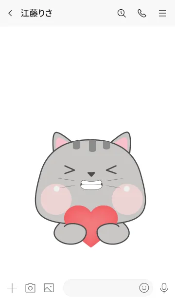 [LINE着せ替え] Simple Cutie Grey Cat Theme (JP)の画像3
