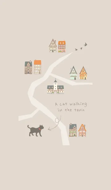 [LINE着せ替え] お散歩にゃんこ - くすみカラーの画像1