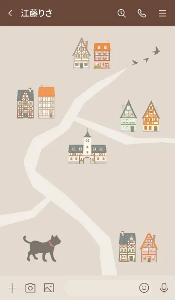 [LINE着せ替え] お散歩にゃんこ - くすみカラーの画像3