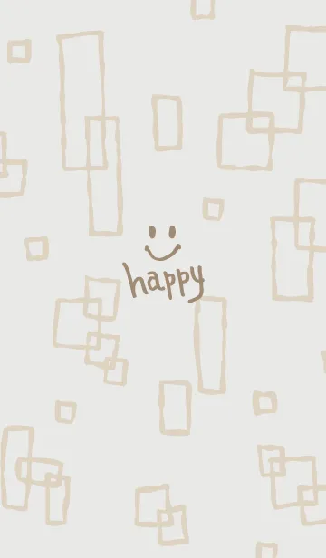 [LINE着せ替え] ベージュ四角 シンプル9の画像1