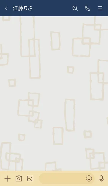 [LINE着せ替え] ベージュ四角 シンプル9の画像3