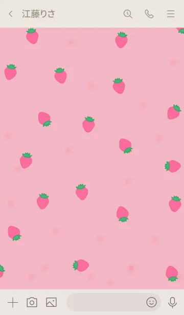 [LINE着せ替え] strawberry pattern/ sweetpinkの画像3