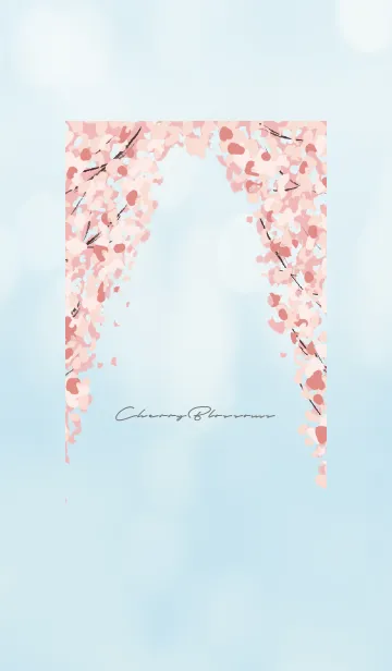 [LINE着せ替え] 青 : 桜のシンプルな着せ替えの画像1