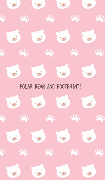 [LINE着せ替え] しろくまと足跡の着せかえ ピンクの画像1