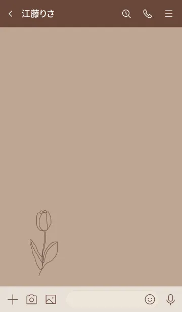 [LINE着せ替え] art tulip (beige brown)の画像3