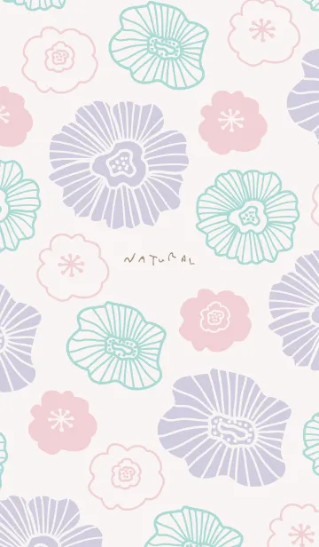 [LINE着せ替え] 花々 くすみパープル5の画像1