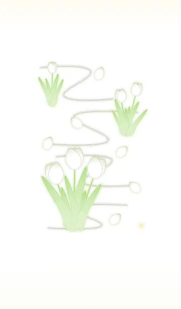 [LINE着せ替え] White Tulip！ (Green V.4)の画像1