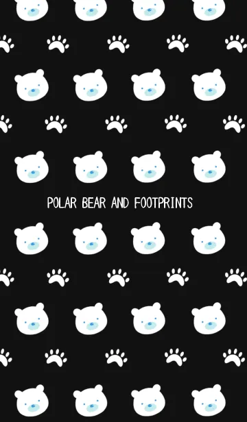 [LINE着せ替え] しろくまと足跡の着せかえ ブラックの画像1