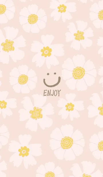 [LINE着せ替え] 白い花たくさん ピンク4の画像1