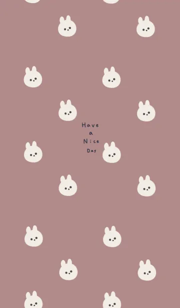 [LINE着せ替え] くすみピンクとうさぎだらけ。の画像1