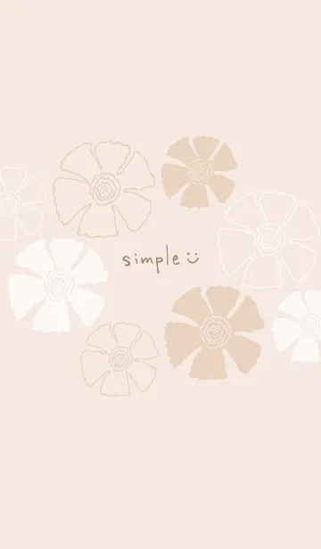 [LINE着せ替え] 白とベージュのお花5の画像1