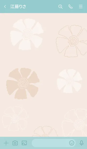[LINE着せ替え] 白とベージュのお花5の画像3