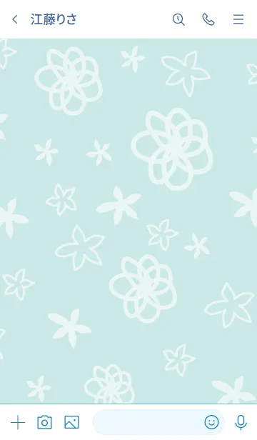[LINE着せ替え] 白い花が舞う ライトブルー2の画像3