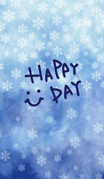 [LINE着せ替え] 雪の結晶グラデーション青-スマイル5-の画像1