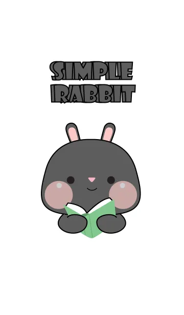 [LINE着せ替え] Simple Cutie Black Rabbit Theme (JP)の画像1