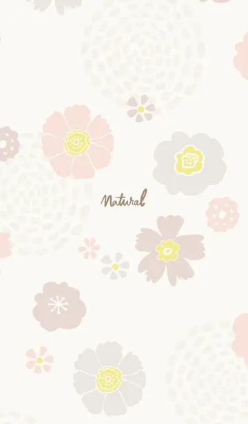 [LINE着せ替え] ナチュラル 花と渦巻き7の画像1