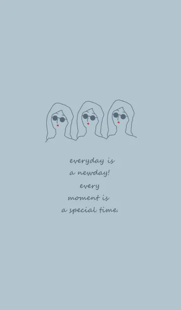 [LINE着せ替え] everyday is a newday (beige blue)の画像1