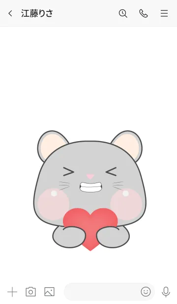 [LINE着せ替え] Simple Cutie Grey Mouse Theme (JP)の画像3