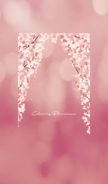 [LINE着せ替え] 赤 : 桜のシンプルな着せ替えの画像1