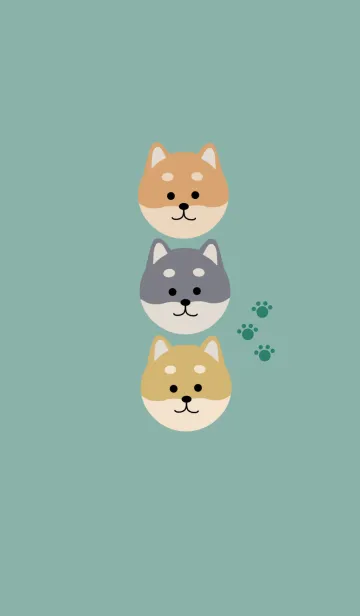 [LINE着せ替え] シンプル・柴犬/mintの画像1