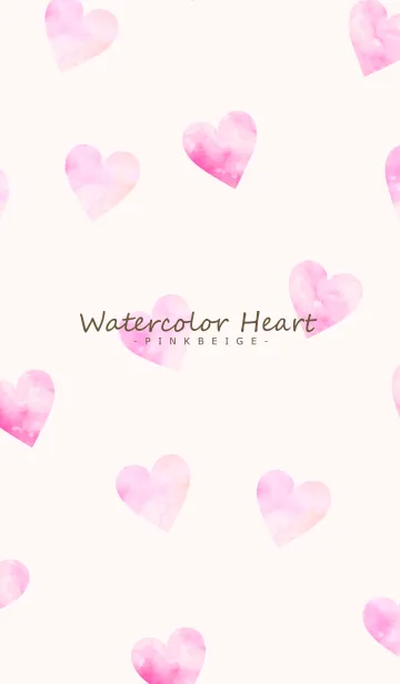 [LINE着せ替え] Watercolor Heart -PINKBEIGE- 12の画像1