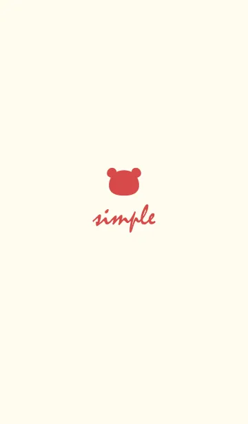 シンプルクマさん＊ワインレッドのLINE着せ替え