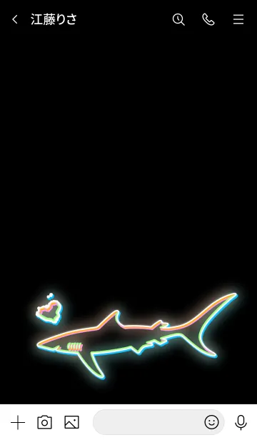 [LINE着せ替え] サメ Neon lightの画像3