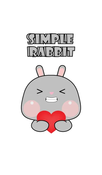 [LINE着せ替え] Simple Cutie Grey Rabbit Theme (JP)の画像1