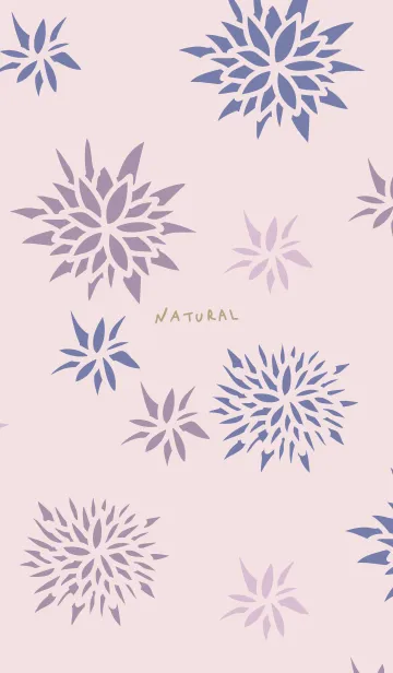 [LINE着せ替え] 手書き花 パープル5の画像1