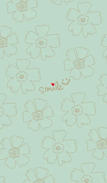 [LINE着せ替え] 線の花 グリーンの画像1