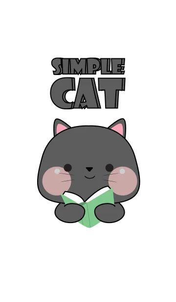 [LINE着せ替え] Simple Cutie Black Cat Theme (JP)の画像1