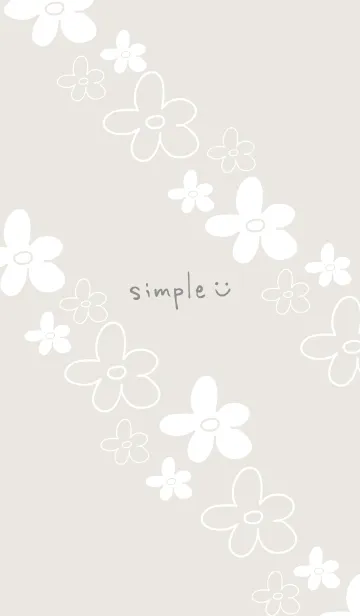 [LINE着せ替え] 手書きのお花 くすみグレー3の画像1