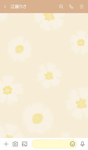 [LINE着せ替え] 白い花たくさん イエロー2の画像3