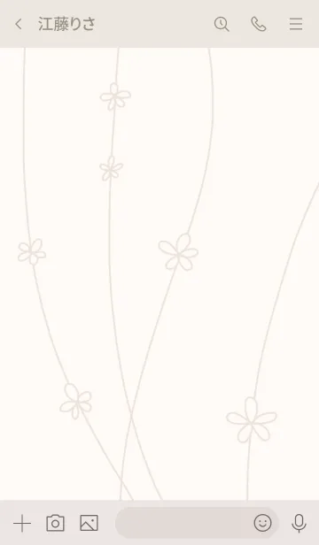 [LINE着せ替え] 花と流線*ベージュの画像3