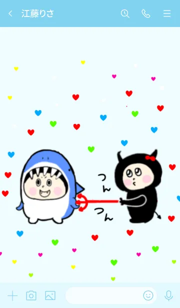 [LINE着せ替え] サメちゃんと小悪魔ちゃん♪の画像3