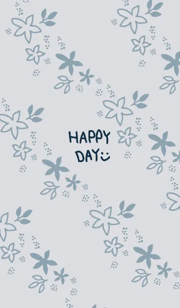 [LINE着せ替え] シンプルくすみフラワーブルー3の画像1