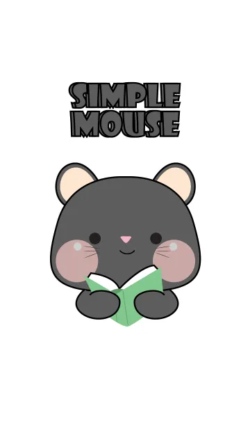 [LINE着せ替え] Simple Cutie Black Mouse Theme (JP)の画像1