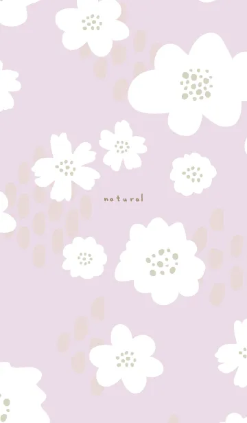 [LINE着せ替え] 白いお花と点々 パープルの画像1