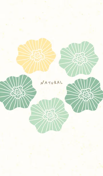 [LINE着せ替え] お花5つ くすみグリーン5の画像1