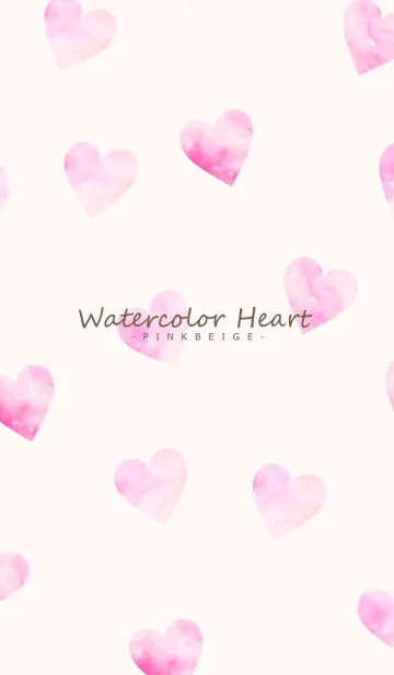 [LINE着せ替え] Watercolor Heart -PINKBEIGE- 14の画像1