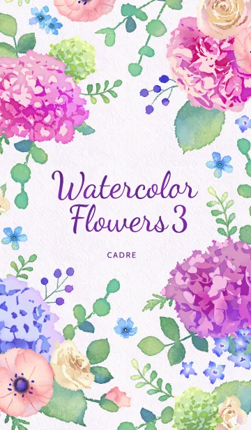 [LINE着せ替え] Watercolor Flowers 3（再販）の画像1